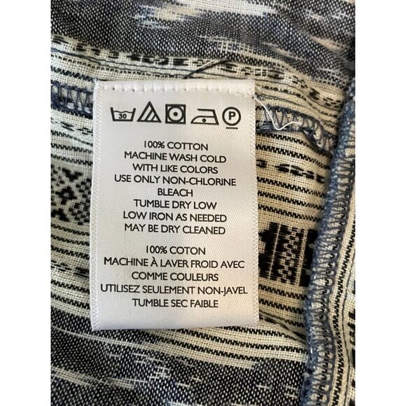 Anthropologie Vintage-Inspired Y2K Navy & Ivory Boho Tribal Print Dress Halter N - Picture 10 of 11